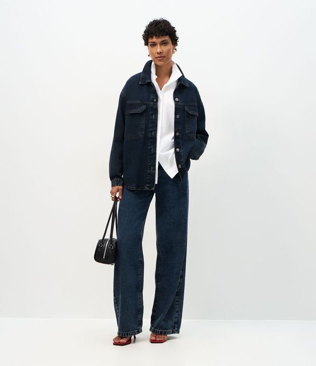 Campera Overshirt en Jeans con Bolsillos Delanteros 2