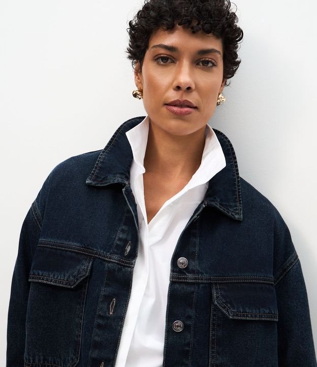 Campera Overshirt en Jeans con Bolsillos Delanteros 3
