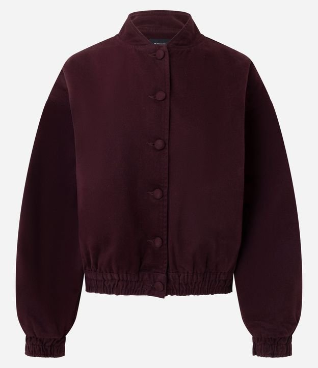 Campera Bomber en Sarga con Botones Forrados y Ajustes 6