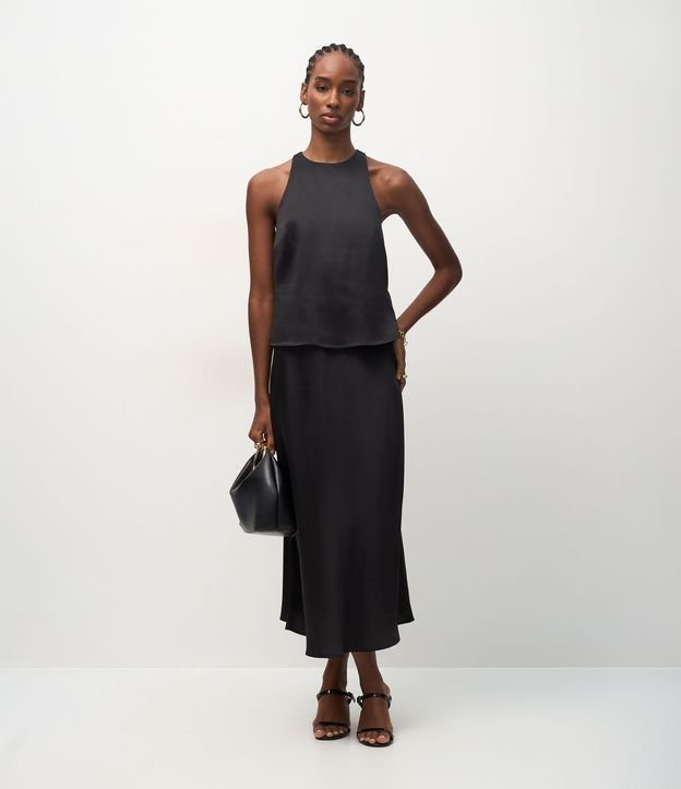 Blusa Satinada con Escote Halter 2
