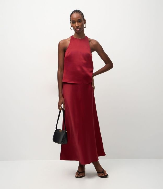 Blusa Satinada con Escote Halter 2