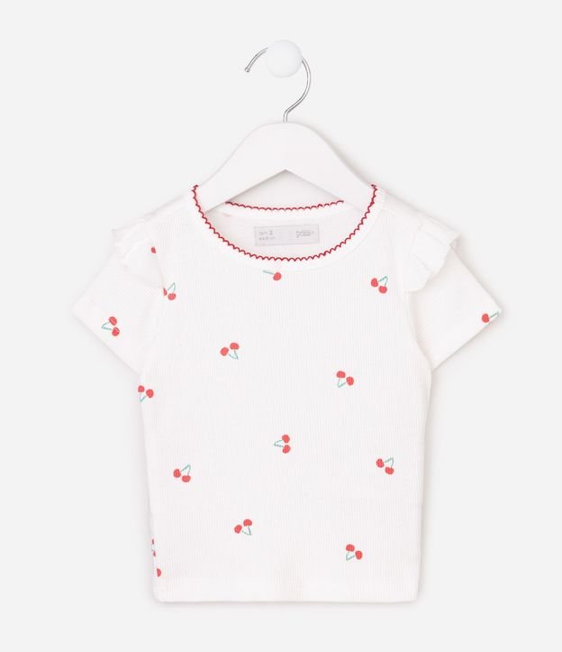 Remera Infantil en Rib Cereza - Talle 1 A 6 años