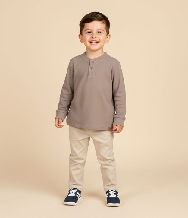 Remera Infantil Henley Texturizada – Talle 1 a 5/6 años 1