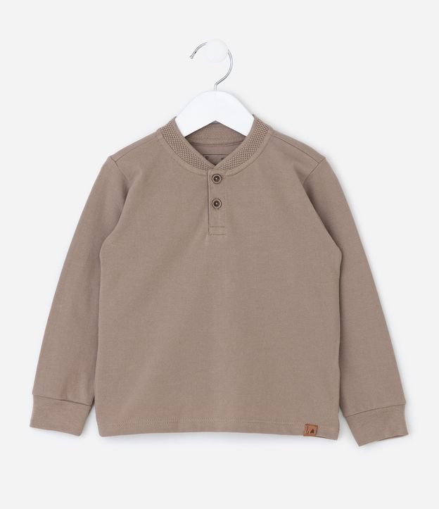Remera Infantil Henley Texturizada – Talle 1 a 5/6 años 2