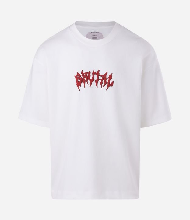 Remera Overboxy en Algodón con Estampado Lettering Brutal y Esqueleto 5