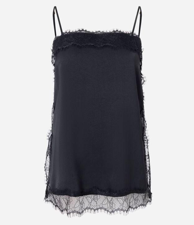 Blusa Satinada con Escote Cuadrado y Encaje Aplicado 6