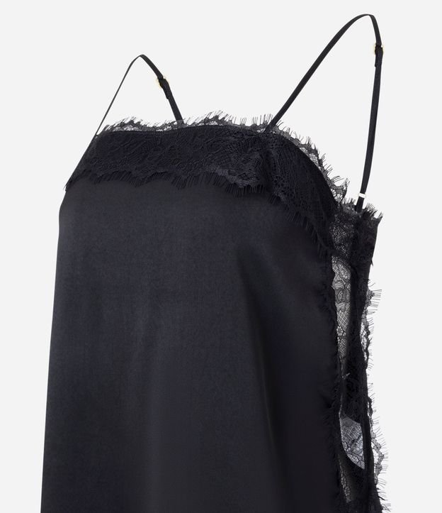 Blusa Satinada con Escote Cuadrado y Encaje Aplicado 7