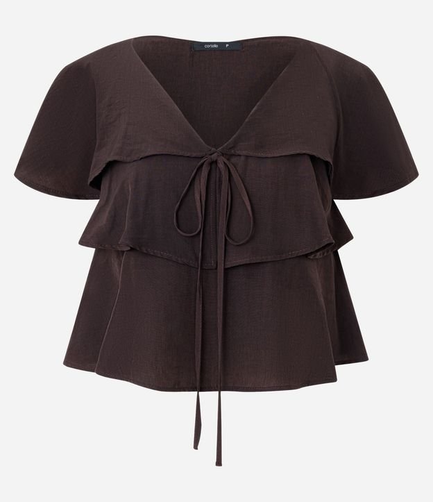 Blusa en Viscosa con Volados y Lazo Delantero 5