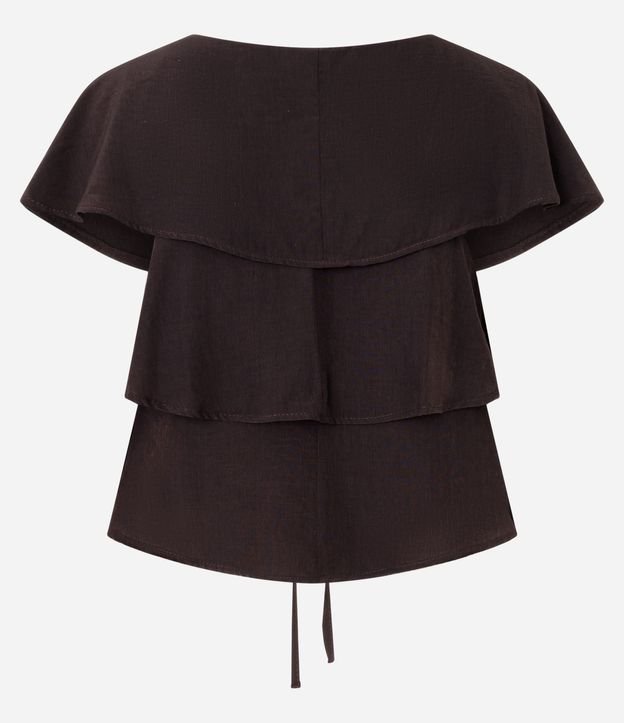 Blusa en Viscosa con Volados y Lazo Delantero 6