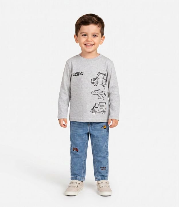 Remera Infantil con Estampa de Aviones y Coches – Talle 1 a 5/6 años 1