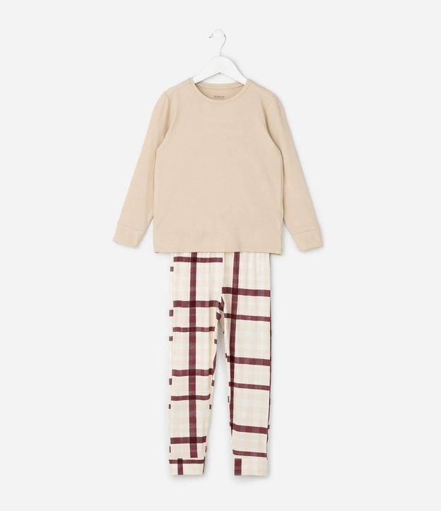 Pijama Infantil Blusa Manga Larga y Pantalón de Cuadros – Talle 2 a 14 años 2