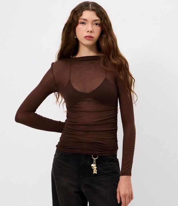 Blusa Manga Larga con Transparencia Sutil 3