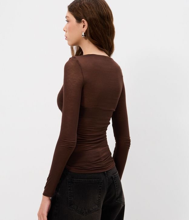Blusa Manga Larga con Transparencia Sutil 5
