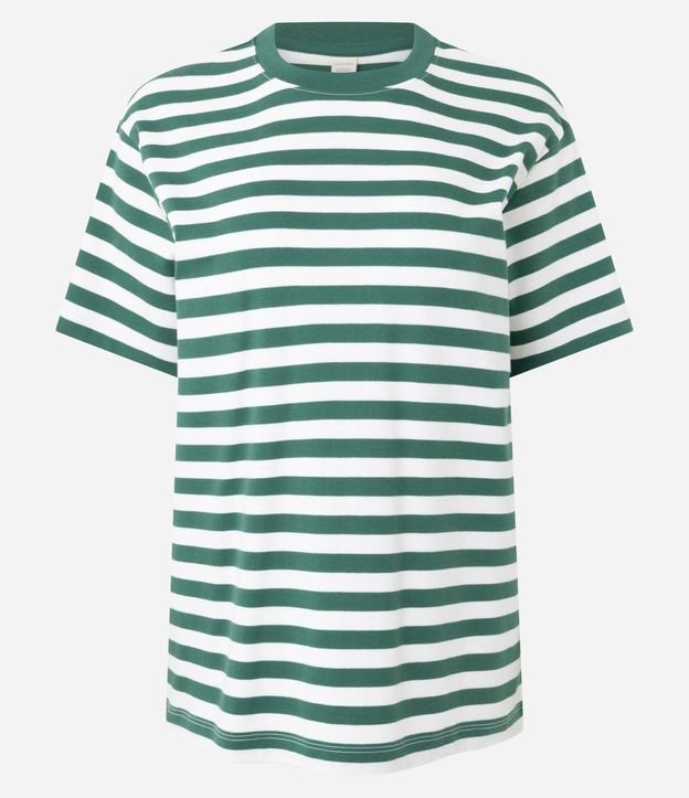 Remera Oversized en Algodón con Rayas Horizontales 4