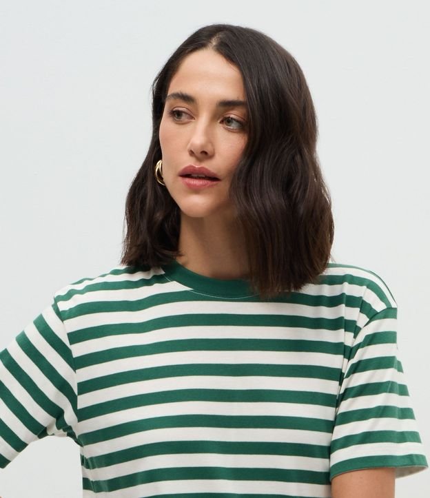 Remera Oversized en Algodón con Rayas Horizontales 3