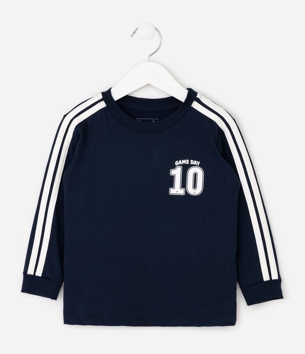 Remera Infantil con Lettering Gam Day 10 y Rayas en las Mangas – Talle 1 a 6 años 2