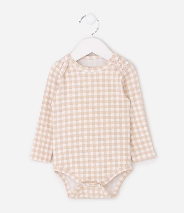 Body Infantil Vichy Manga Larga - Talle O a 18 Meses 3