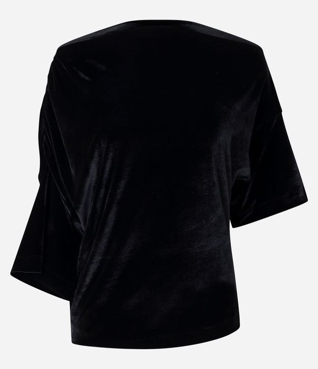 Blusa Asimétrica en Terciopelo con Frunzidos 5