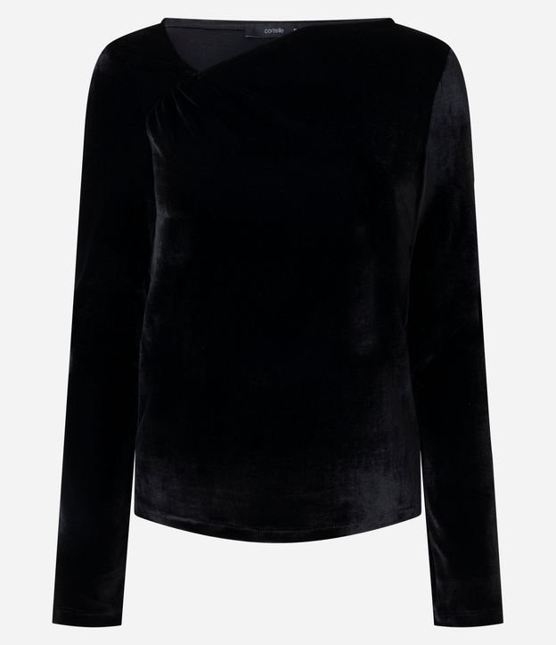 Blusa en Terciopelo con Escote Asimétrico 5