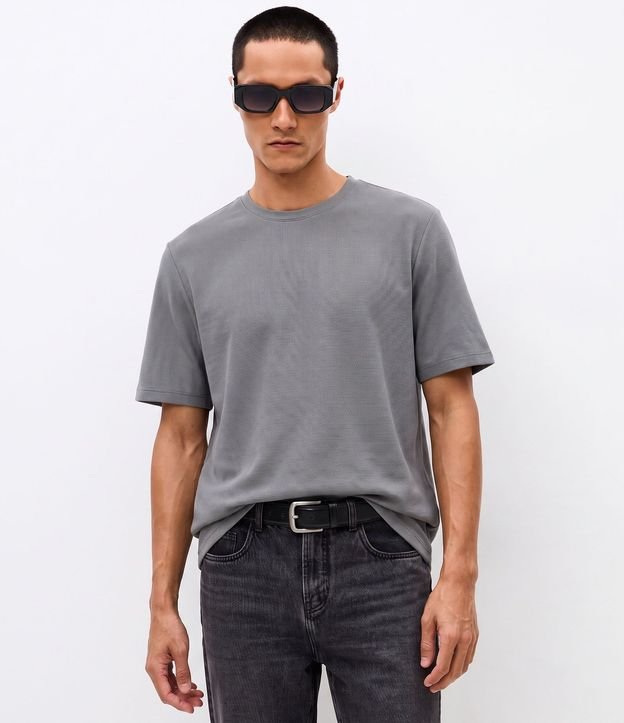 Remera Slim en Algodón Acanalada