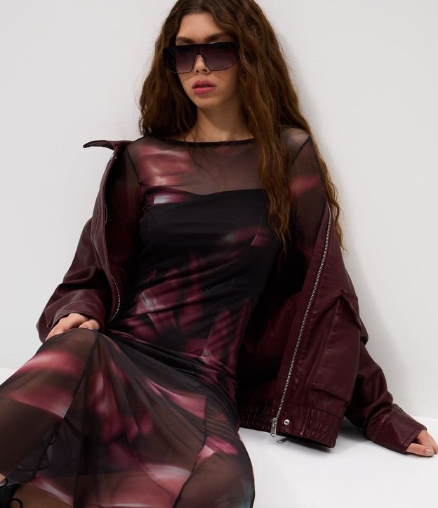 Vestido Midi en Tule con Efecto Manchado y Recortes en el Ruedo 3