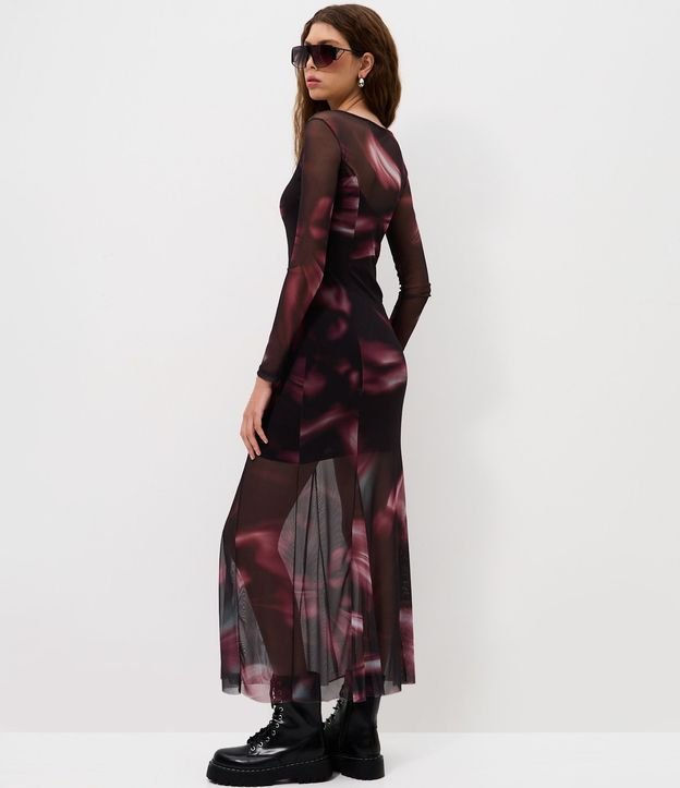 Vestido Midi en Tule con Efecto Manchado y Recortes en el Ruedo 4