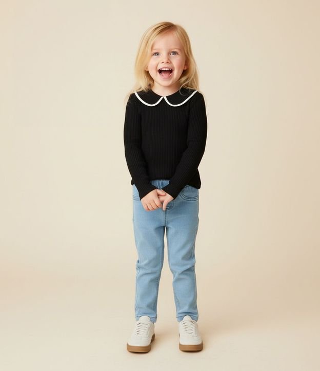 Blusa Infantil Slim con Cuello Muñeca – Talle 1 a 5/6 años