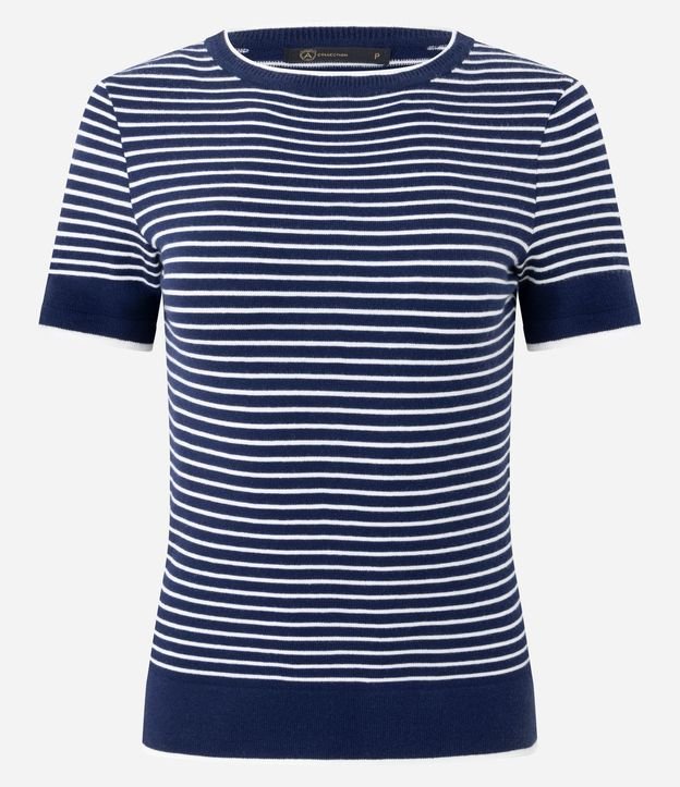 Blusa Regular en Punto con Estampado Rayada 5