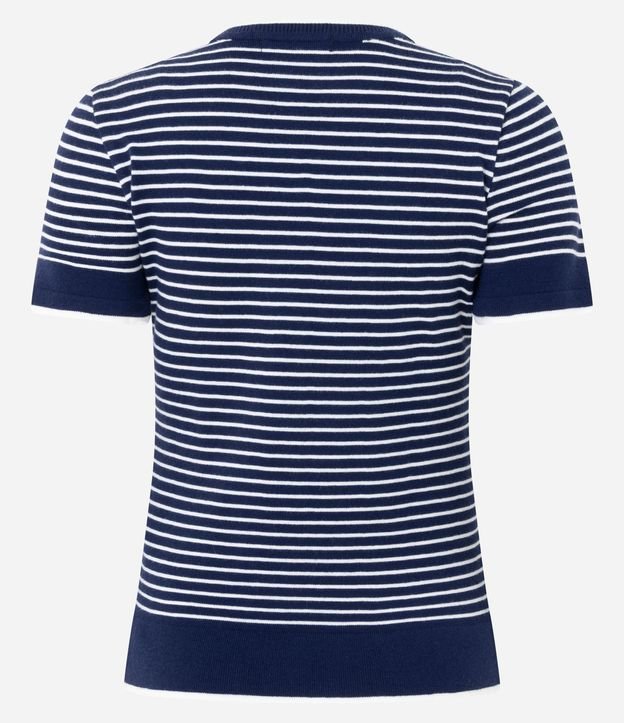 Blusa Regular en Punto con Estampado Rayada 7