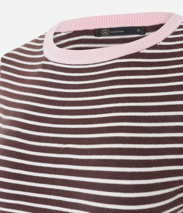 Blusa Regular en Punto con Estampado Rayada 6