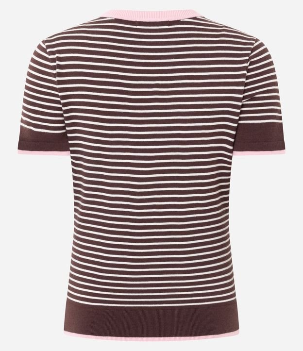 Blusa Regular en Punto con Estampado Rayada 7