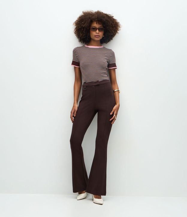Blusa Regular en Punto con Estampado Rayada 2