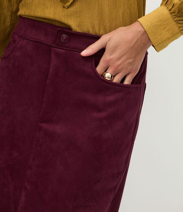 Pollera Midi en Gamuza con Bolsillos 4