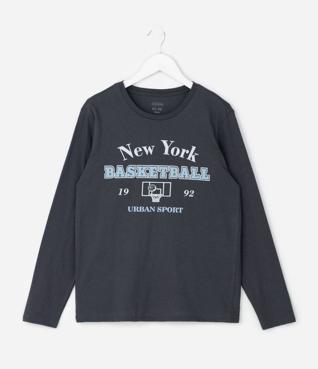 Pijama Infantil con Estampa de Baloncesto y Pantalón de Cuadros – Talle 7 a 16 años 3