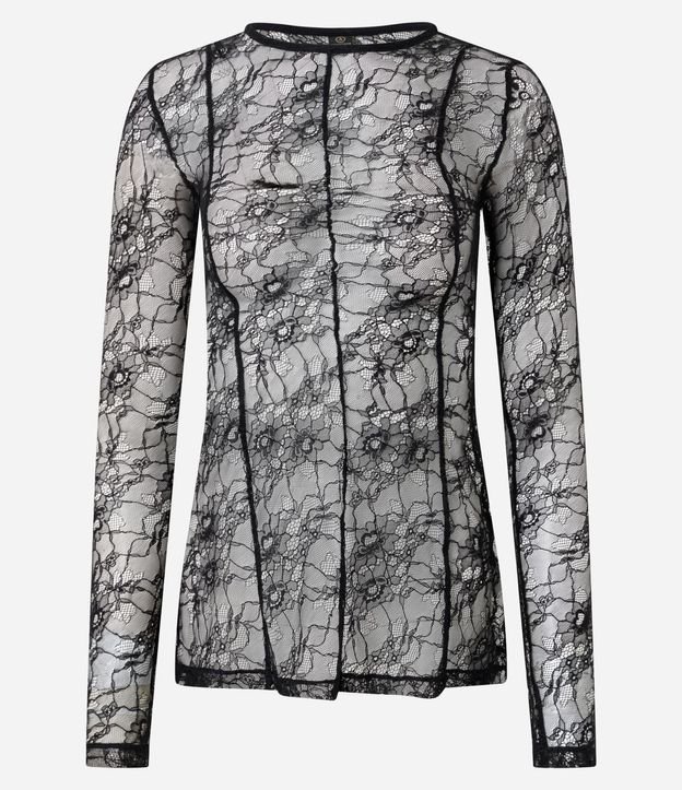 Blusa en Encaje Delicada con Mangas Largas 5