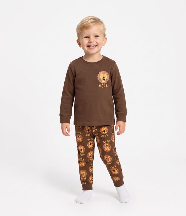 Pijama Infantil con Estampa Fullprint Leão – Talle 1 a 6 años