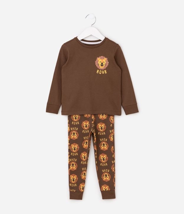 Pijama Infantil con Estampa Fullprint Leão – Talle 1 a 6 años 2