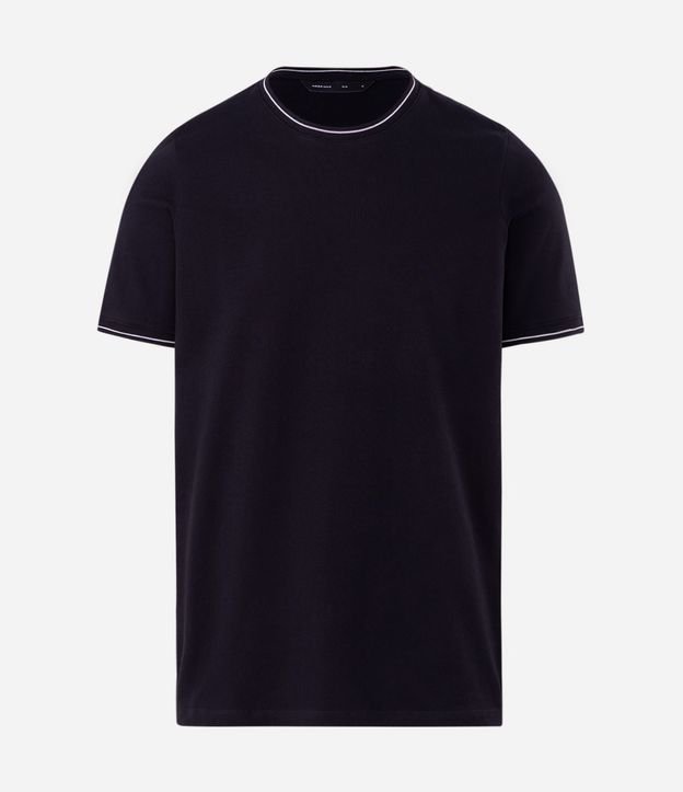 Remera Manga Corta con Detalles Contrastantes