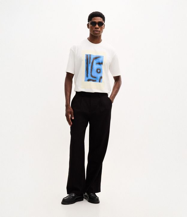 Remera Masculina Boxy en Algodón con Estampa Artística 2