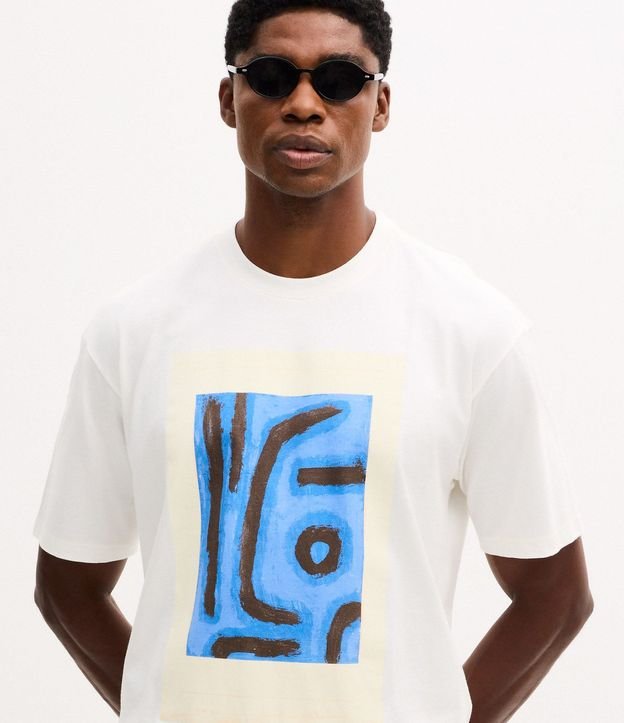 Remera Masculina Boxy en Algodón con Estampa Artística 4