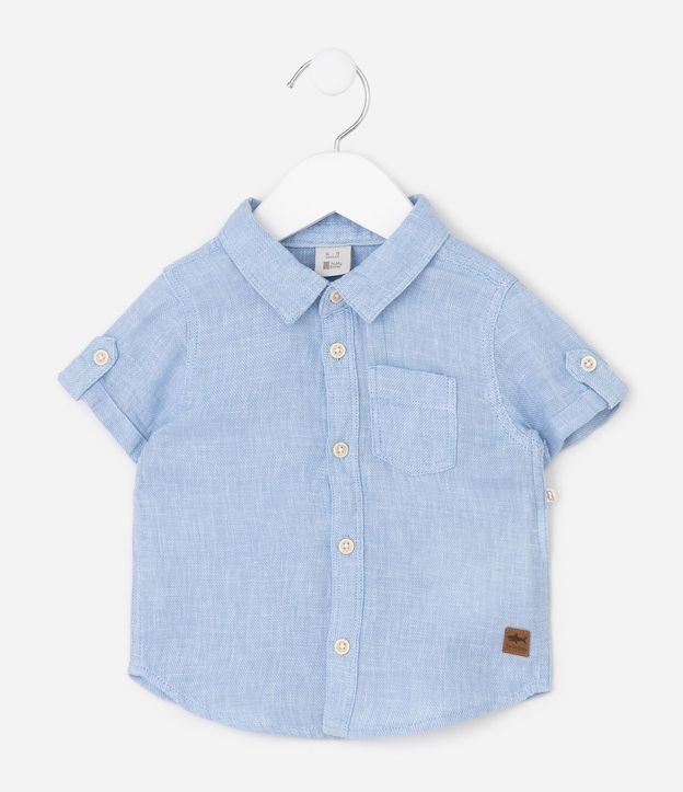 Camisa Infantil Lino con Bolsillo - Talle 0 a 18 Meses 2
