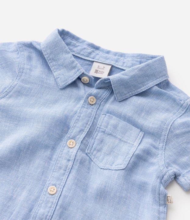 Camisa Infantil Lino con Bolsillo - Talle 0 a 18 Meses 5