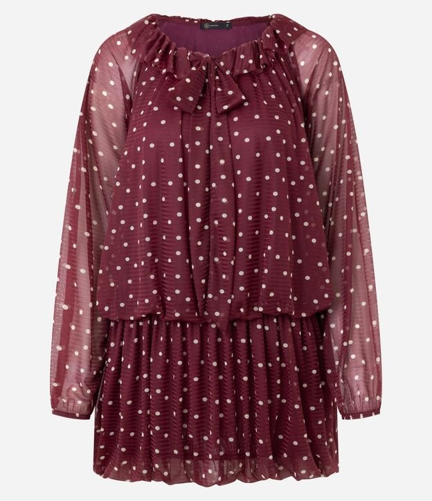 Vestido Balonê Corto con Estampa de Lunares 5