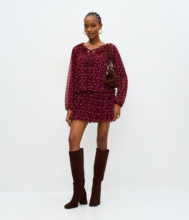 Vestido Balonê Corto con Estampa de Lunares 2