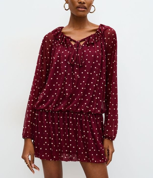 Vestido Balonê Corto con Estampa de Lunares 4
