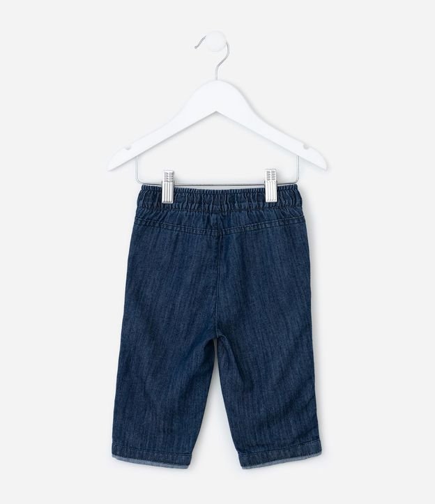 Pantalón Infantil en Jeans con Bordado de Orejas en el Ruedo – Talle 0 a 18 Meses 3