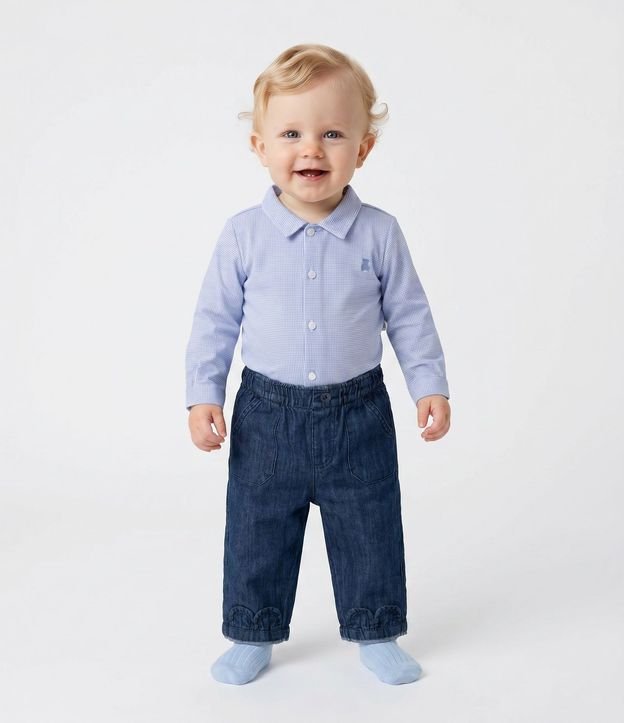 Body Bebé Camisa en Algodón con Botones - Talle 0 a 18 Meses 1