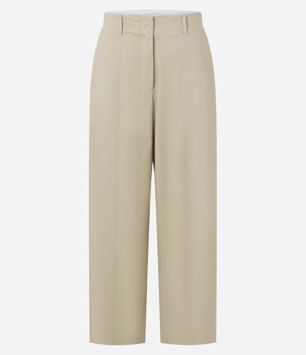 Pantalón Barrel en Sarga con Cintura Estructurada 5