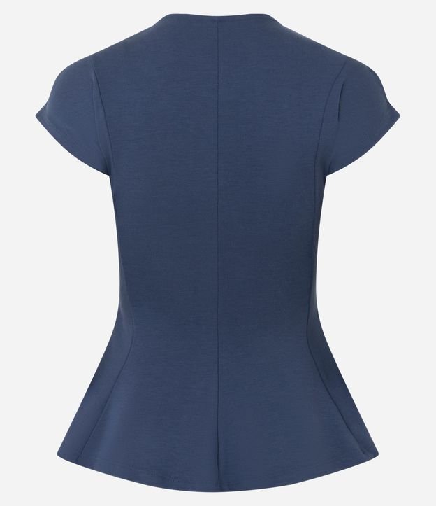 Blusa Manga Corta en Punto Roma con Escote V 6