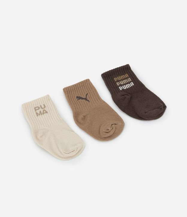 Kit 03 Pares de Medias Infantil Cano Mediano Puma – Talle 0 a 12 Meses 1